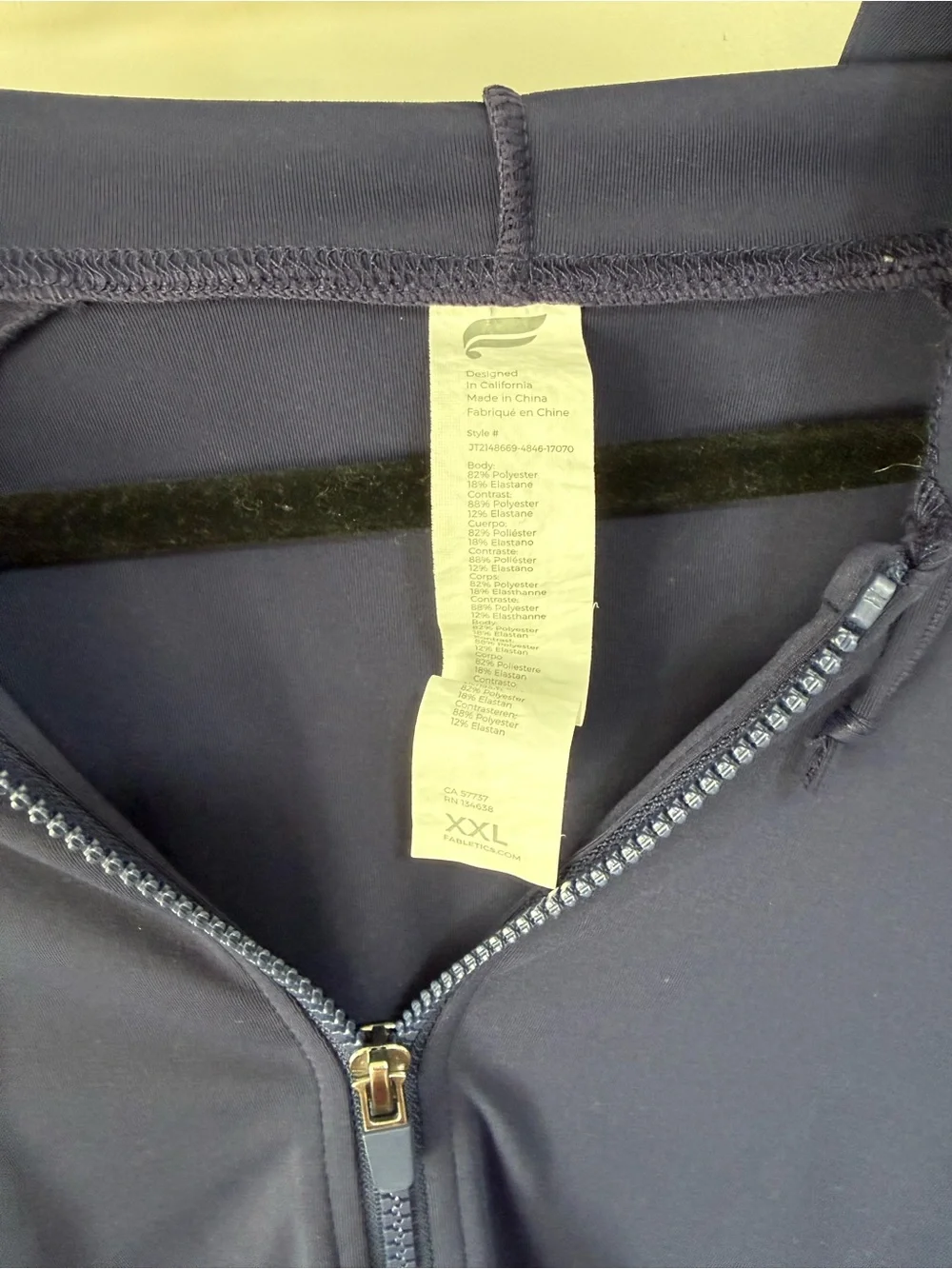 Fabletics Navy Zip crop Hoodie Jacket XXL